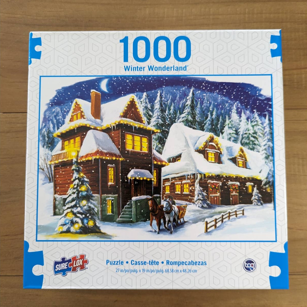 Winter Sleigh Ride 1000pc NEW Puzzle 27x19 Horses Snow Winter Sky